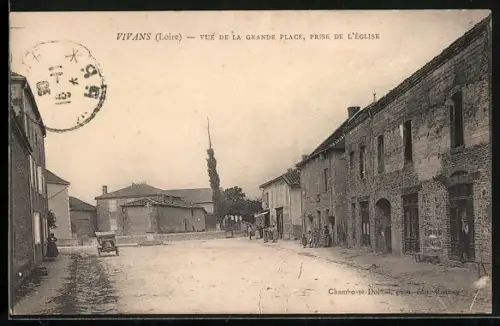 AK Vivans /Loire, Vue de la grande place, prise de l`église