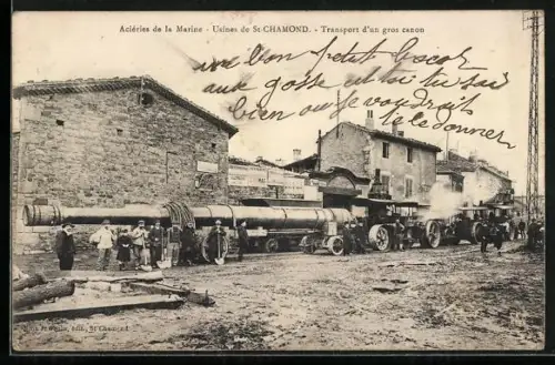 AK Saint-Chamond, Transport d`un gros canon depuis les aciéries de la Marine