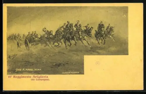 Künstler-AK 15. Reggimento Artiglieria da Campagna