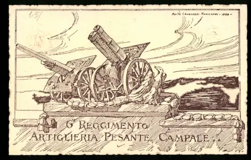 Künstler-AK 6. Reggimento Artiglieria Pesante Campale