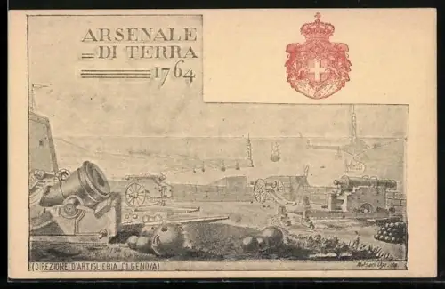 Künstler-AK Arsenale di Terra 1764, Direzione D`Artiglieria di Genova