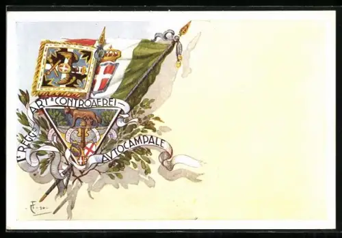 Lithographie I° Reggimento Arta Controaerei Autocampale