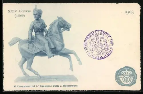 AK Monzambano, Il Comandante del 1. Squadrone Guide a Monzambano, XXIV Giugno 1866