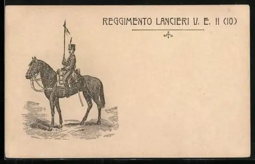 Künstler-AK Reggimento Lancieri V. E. II
