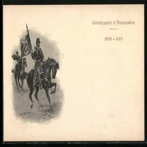 Künstler-AK Cavalleggieri d`Alessandria 1850-1905