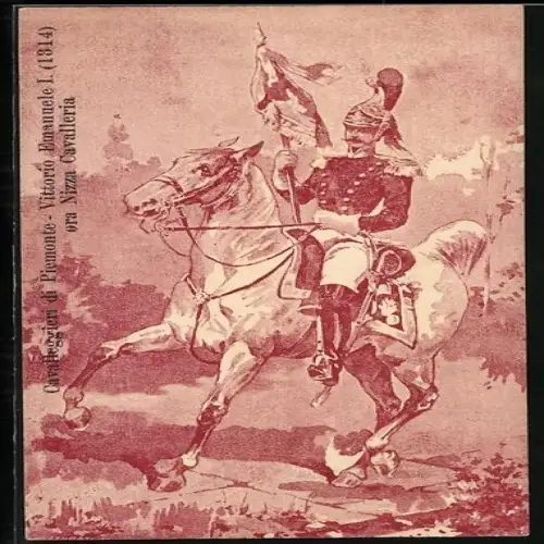 Künstler-AK Cavallaggieri di Piemonte, Vittorio Emanuele I. 1814 ora Nizza Cavalleria