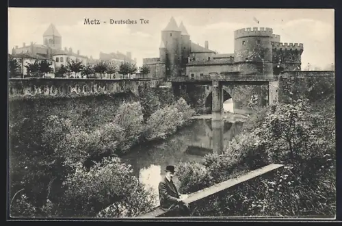 AK Metz, Deutsches Tor mit Flusspartie