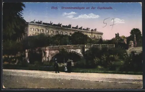 AK Metz, Brunnenanlagen an der Esplanade