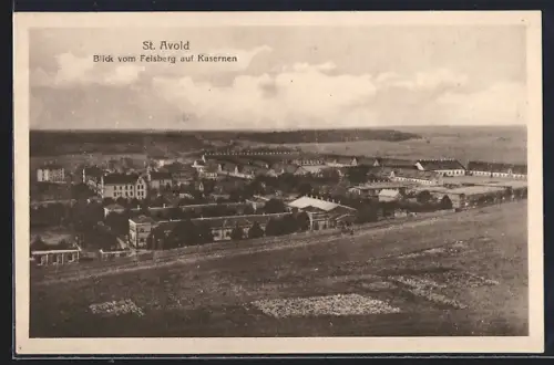 AK St. Avold, Blick vom Felsberg auf Kasernen