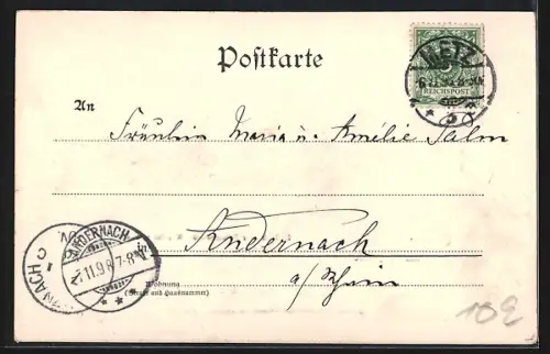 AK Metz, Rückseite der Felsenstrasse