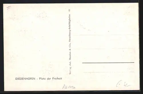 AK Diedenhofen, Vue des arcades sur la Place de la Liberté