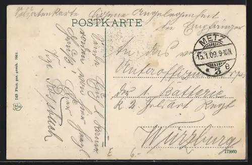 AK Metz, Vue sur le Mont St. Quentin et la rivière avec pont en avant-plan