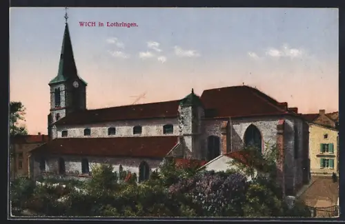 AK Wich in Lothringen, Blick auf die Kirche
