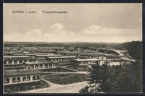 AK Bitsch i. Lothr., Bâtiments militaires et paysage environnant