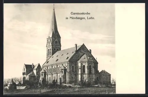 AK Mörchingen /Lothr., Partie an der Garnisonkirche