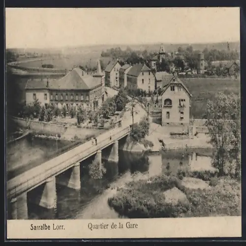 AK Sarralbe /Lorr., Quartier de la Gare