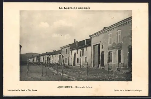 AK Ajoncourt, Route de Delme dans la Lorraine annexée