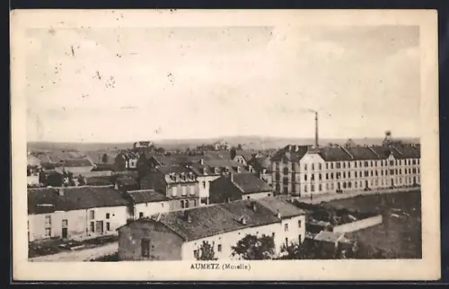 AK Aumetz /Moselle, Vue générale avec bâtiments industriels et maisons du village