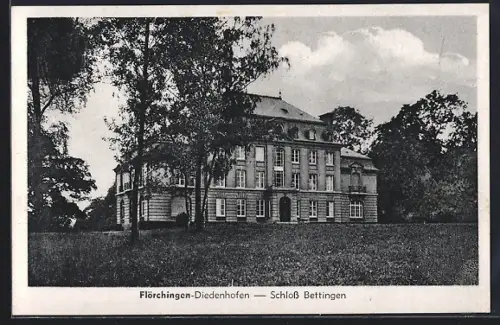 AK Flörchingen /Diedenhofen, Château de Bettingen entouré d`arbres majestueux