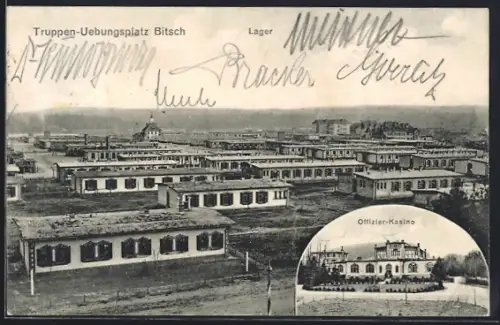 AK Bitsch, Vue du camp d`entraînement des troupes avec le Kasino des officiers