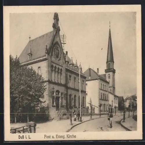 AK Duss i. L., Poste et église évangélique