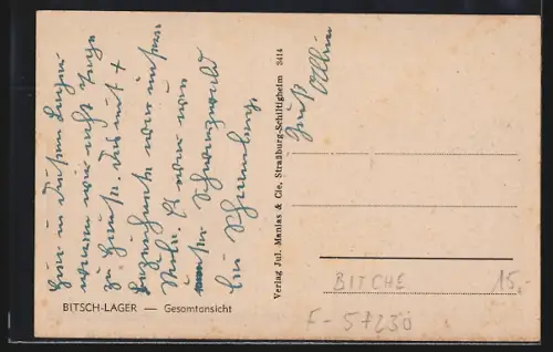 AK Bitche, Vue d`ensemble du camp et des bâtiments environnants