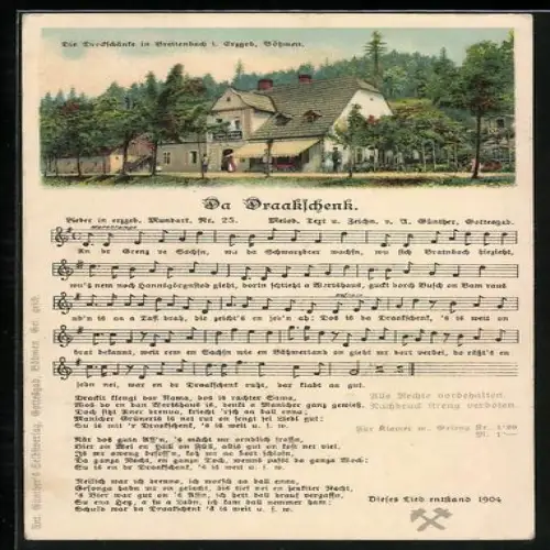 Lied-AK Anton Günther Nr. 25: Lieder in erzgeb. Mundart, Da Draakschenk