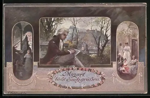 Künstler-AK Mozart lässt Euch grüssen