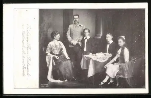 AK Erzherzog Franz Ferdinand von Österreich mit Familie
