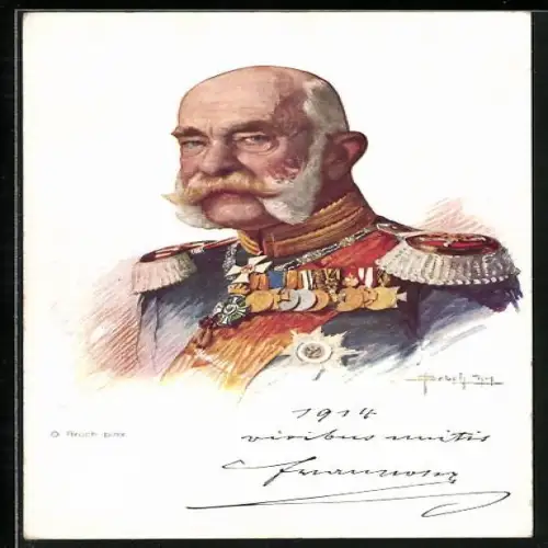 AK Kaiser Franz Josef I. von Österreich, gemalt von O. Brüch