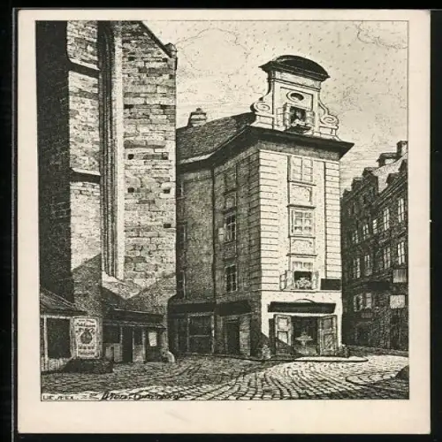 Künstler-AK Ulf Seidl: Wien, Currentgasse