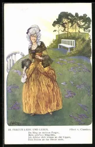 Künstler-AK T. Welzl: Frauen Liebe und Leben (Chamisso): Du Ring an meinem Finger...