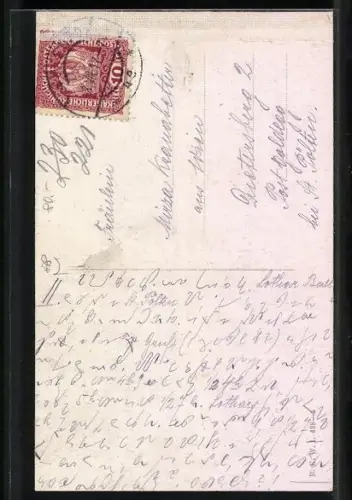 AK Wagner, Lohengrin umarmt Mädchen