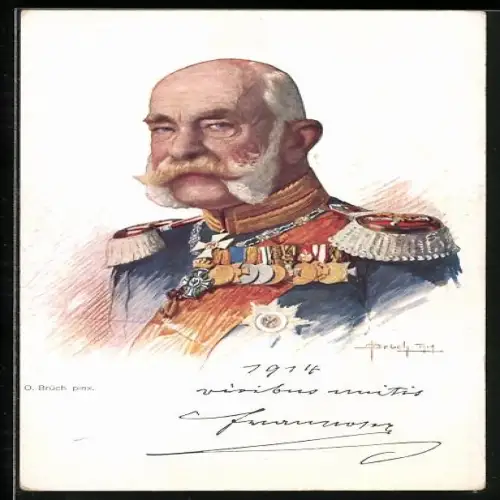 AK Kaiser Franz Josef I. von Österreich, gemalt von O. Brüch