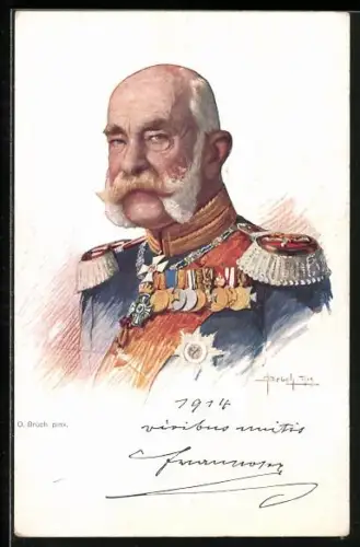 AK Kaiser Franz Josef I. von Österreich, gemalt von O. Brüch
