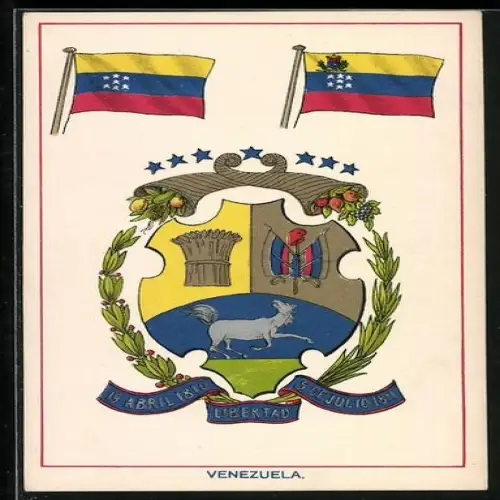 AK Venezuela, Wappen und Flaggen