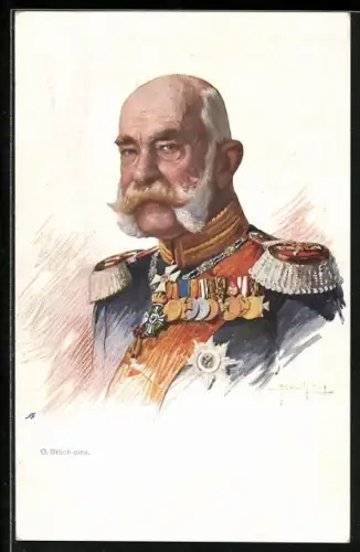 Künstler-AK O.Brüch: Kaiser Franz Josef I. von Österreich mit Orden