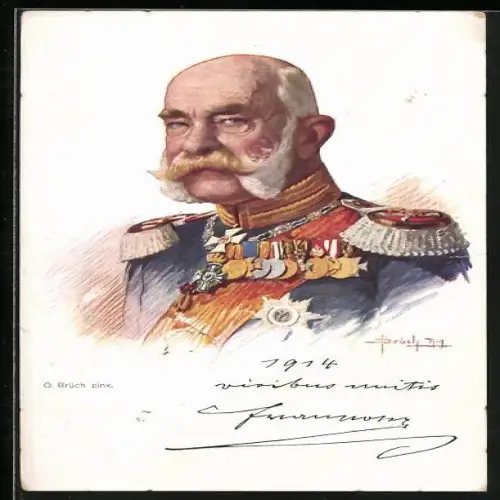 AK Kaiser Franz Josef I. von Österreich, gemalt von O. Brüch