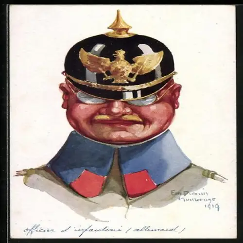 Künstler-AK Em. Dupuis: Deutscher Infanterie-Offizier mit Pickelhaube