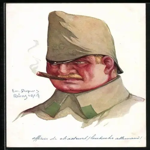 Künstler-AK Em. Dupuis: Officier de chasseurs (landwehr allemand)