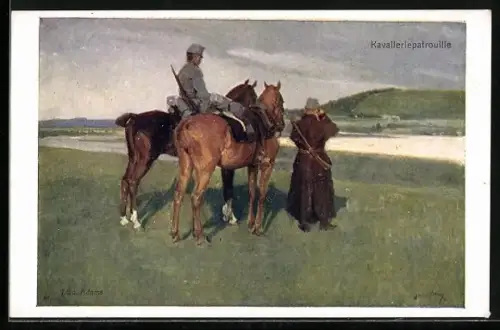 AK Rotes Kreuz Nr. 251: Kavalleriepatrouille mit Fernglas