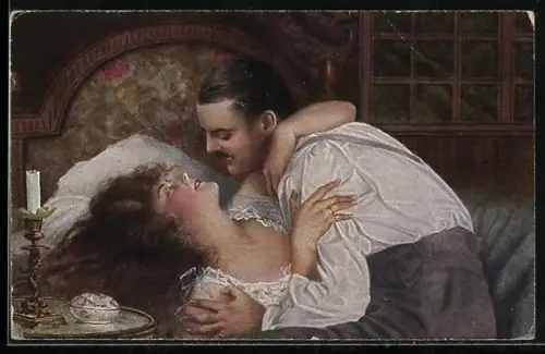 Künstler-AK Arno von Riesen: Flitterwochen, Kuss