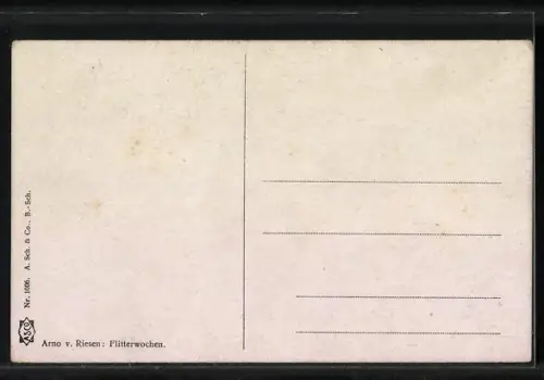 Künstler-AK Arno von Riesen: Flitterwochen, Kuss