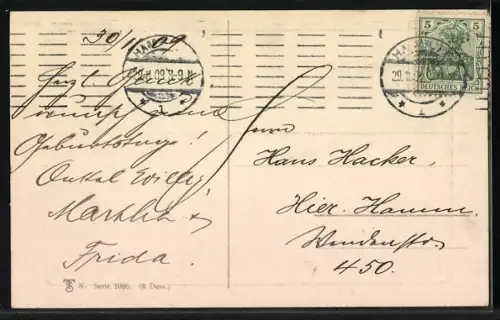 AK Fünf Welpen an einem Korb