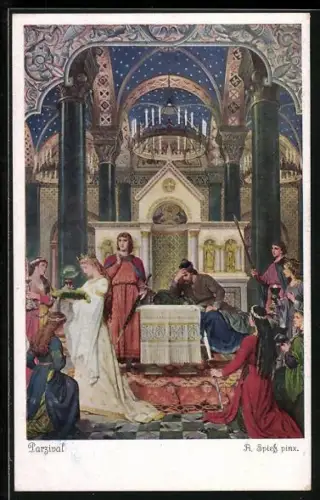 Künstler-AK A. Spiess: Parzival