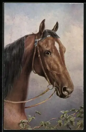 Künstler-AK Carl Reichert: Stolzer Fuchs mit kleiner Blesse