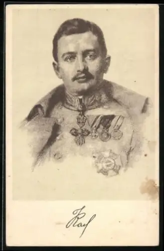 AK Kaiser Karl I. von Österreich in Uniform, Portrait