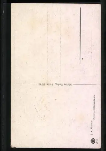 AK Mädchen bei ihrer ersten Klavierstunde