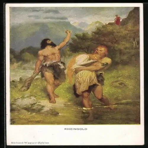 AK Fasolt und Fafner entführen Freya, Richard-Wagner-Zyklus - Der Ring, Rheingold