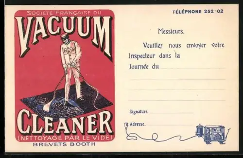 AK Reklame für Staubsauger, Société Francaise du Vacuum Cleaner